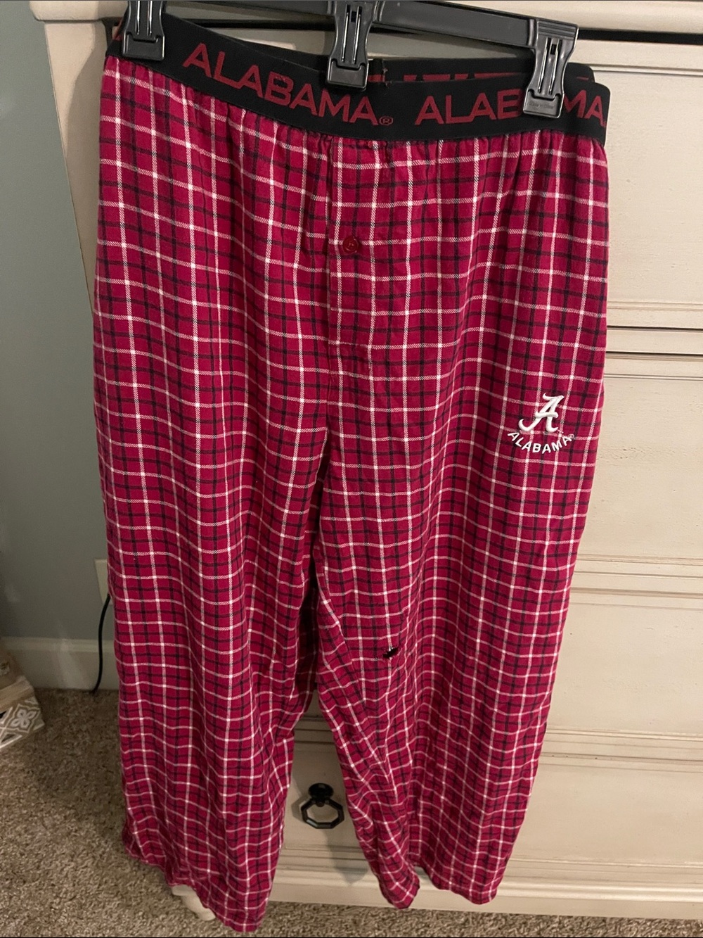 Alabama Crimson Plaid Men’s Lounge Pants - Red
